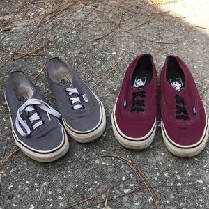 Used Maroon and Grey Vans